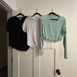 Gymshark Black, White, and Mint Short Sleeve Tops